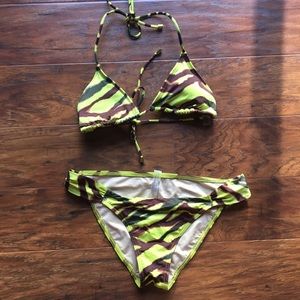 {Victoria’s Secret} Green/Brown Stripes Bikini